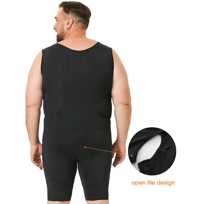 Men's Shapewear Bodysuit Tummy Control Thigh Shaping Compression Slim Fit Breathable Comfort Inner Wear For Sports Casual