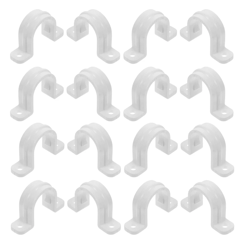 

20pcs PVC Pipe Connector 32mm U Clamp Heavy Duty Tube Clamps Pipe Fixing Strap Mounting Brackets for Water Oil Tubing Hose