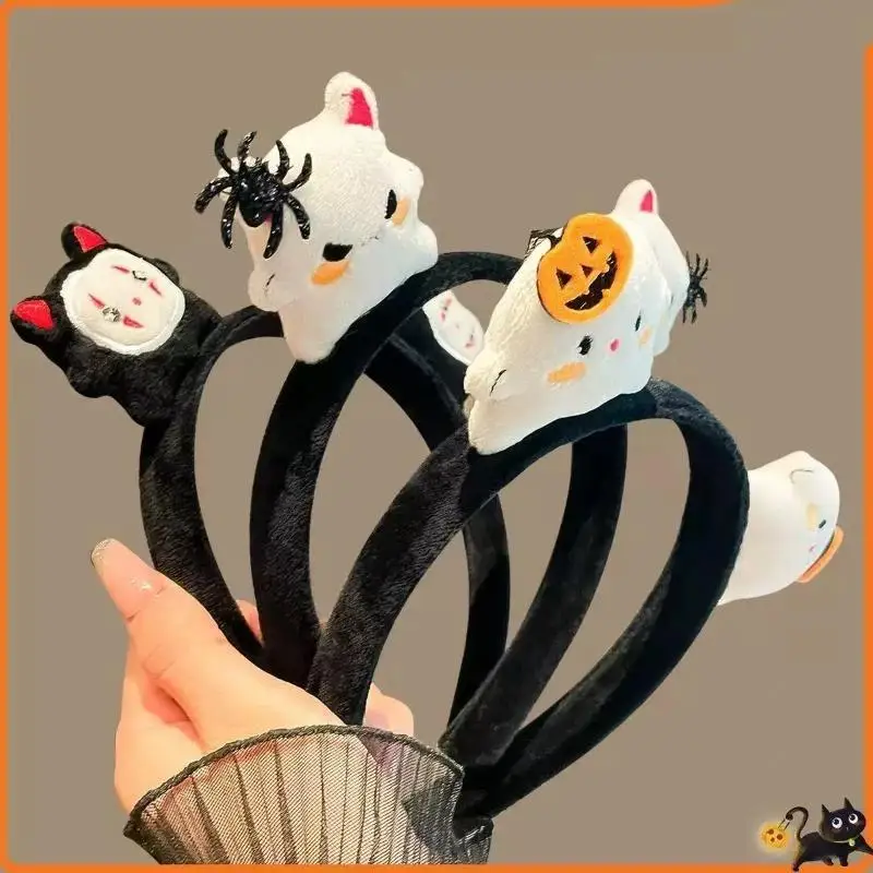 Adorable Plush Ghost Headband Bat Head Buckle Cute Hairband Cartoon Headwear Activity Props Performance Unisex Original Design