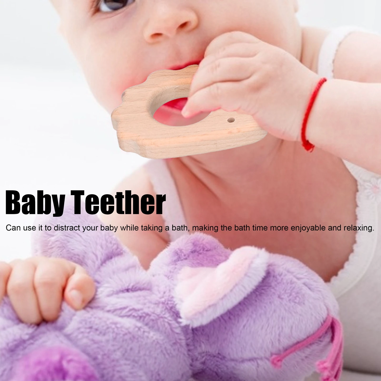 Jouets de dentition pour bébé, pendentif artisanal en bois de hêtre en forme d'ormeau, pour collier, bracelet, pendentif de dentition pour bébé