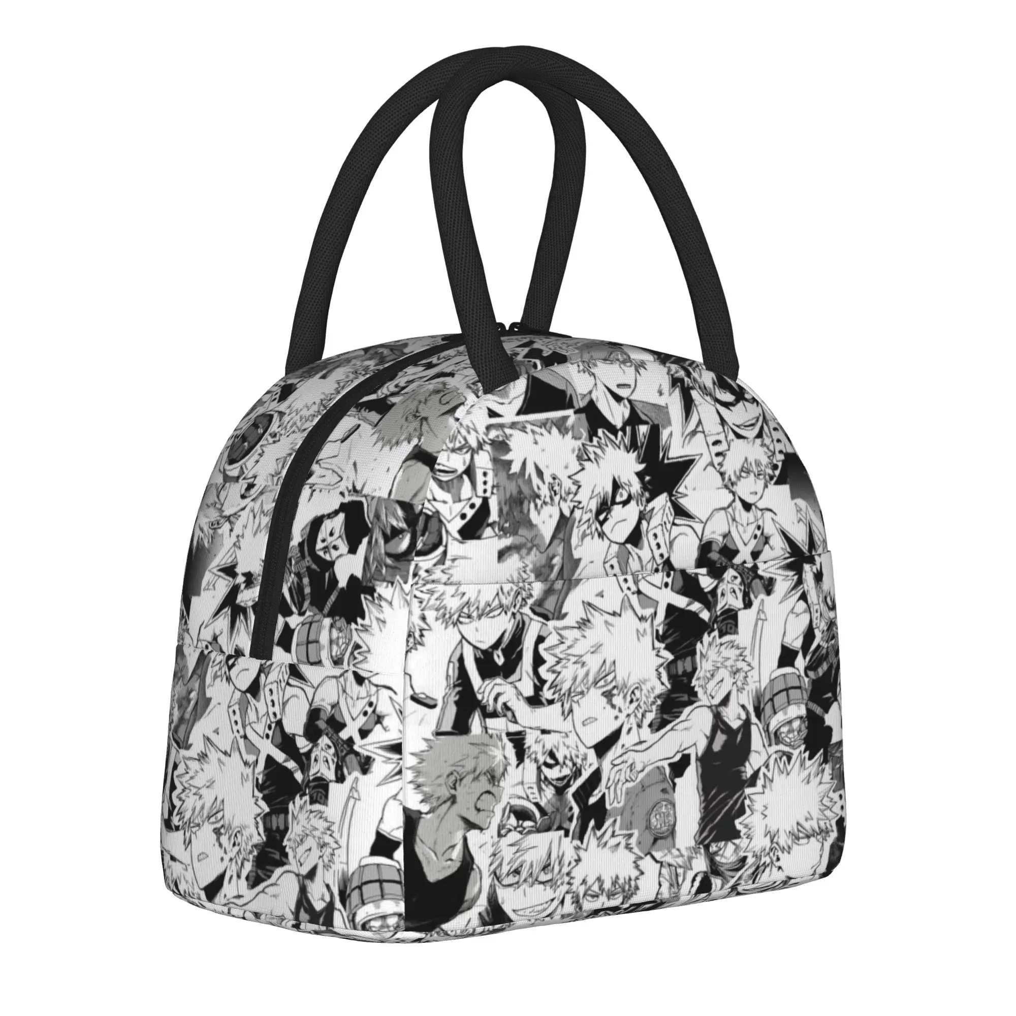 

Katsuki Bakugo Insulated Lunch Bags Portable Boku no My Hero Academia Anime Lunch Container Thermal Bag Tote Lunch Box College