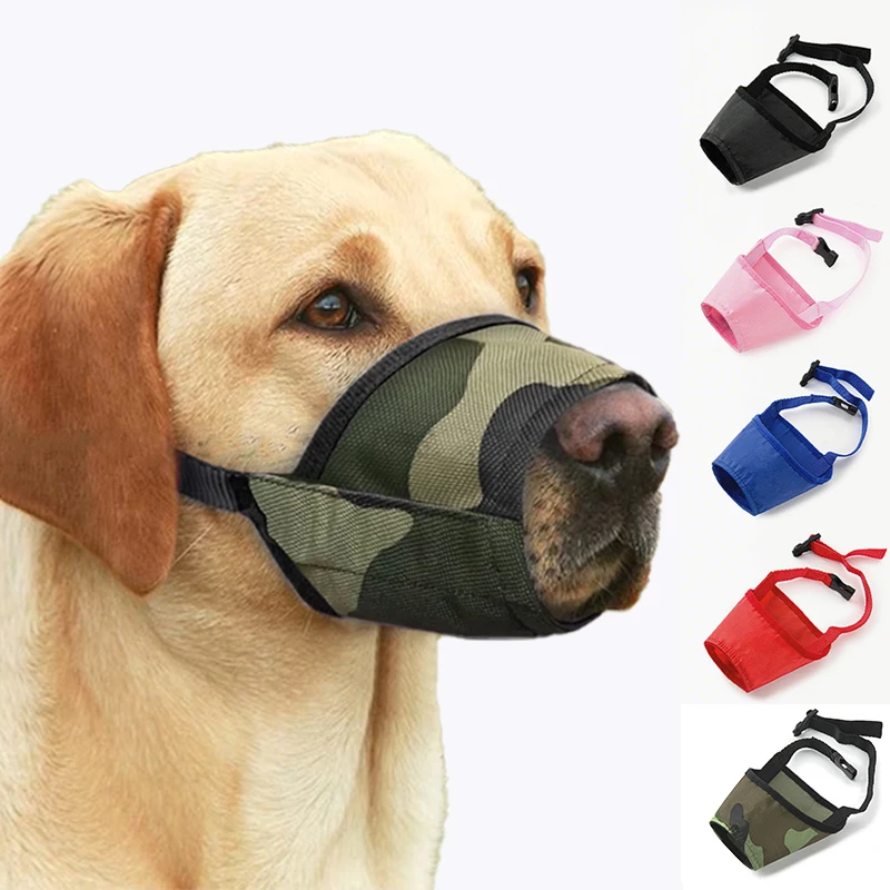 

Outdoor Pet Walk Adjustable Breathable Muzzle Anti-biting Dog Safety Buckle Mask Soft Nylon Stop Biting Barking Dog Mouth Cover