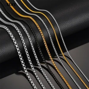 XLNT 2/3/4/5mm Männliche schwarze Farbe in Edelstahl -Roller Roller Box Kette Damen Halskette Schmuckarmbandzubehör 8 Hauptverkäufe 35 mm Roll - №2