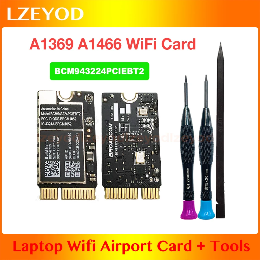 

Original WiFi Airport Card BCM94360CS2 For Macbook Air 13" A1369 A1466 Wifi Card with Tools 2010 2011 2012 2013 2014 2015 2017