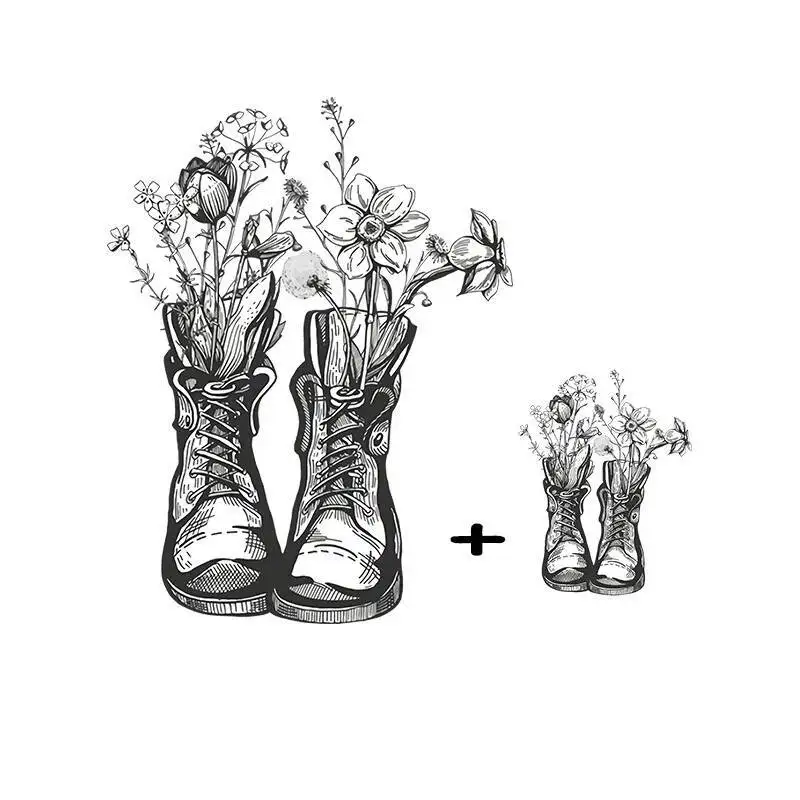 Flower Shoes Heat Transfer Clothes Stickers Iron On Patches Diy Shirt Accessory Sticker For Clothes Decal Factory Wholesale