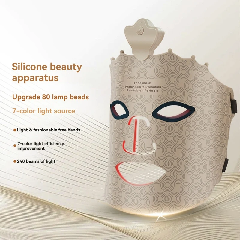 Máscara facial instrumento de rejuvenescimento anti-envelhecimento máscara elétrica led fóton silicone máscara fóton avançada-A58E