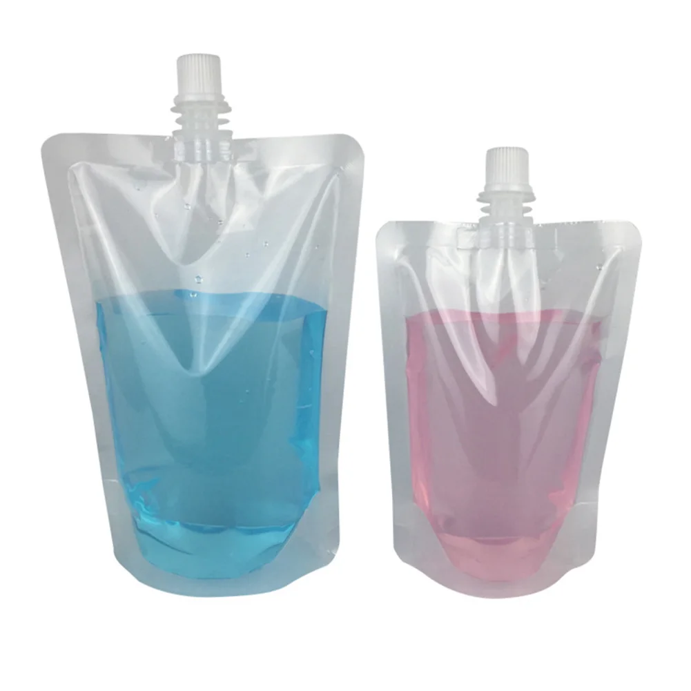 

1000pcs/lot 250-500ml Eco Plastic Drink Packaging Bags Stand Up Spout Pouches Outdoor Camping Juice Coffee Storage Bags