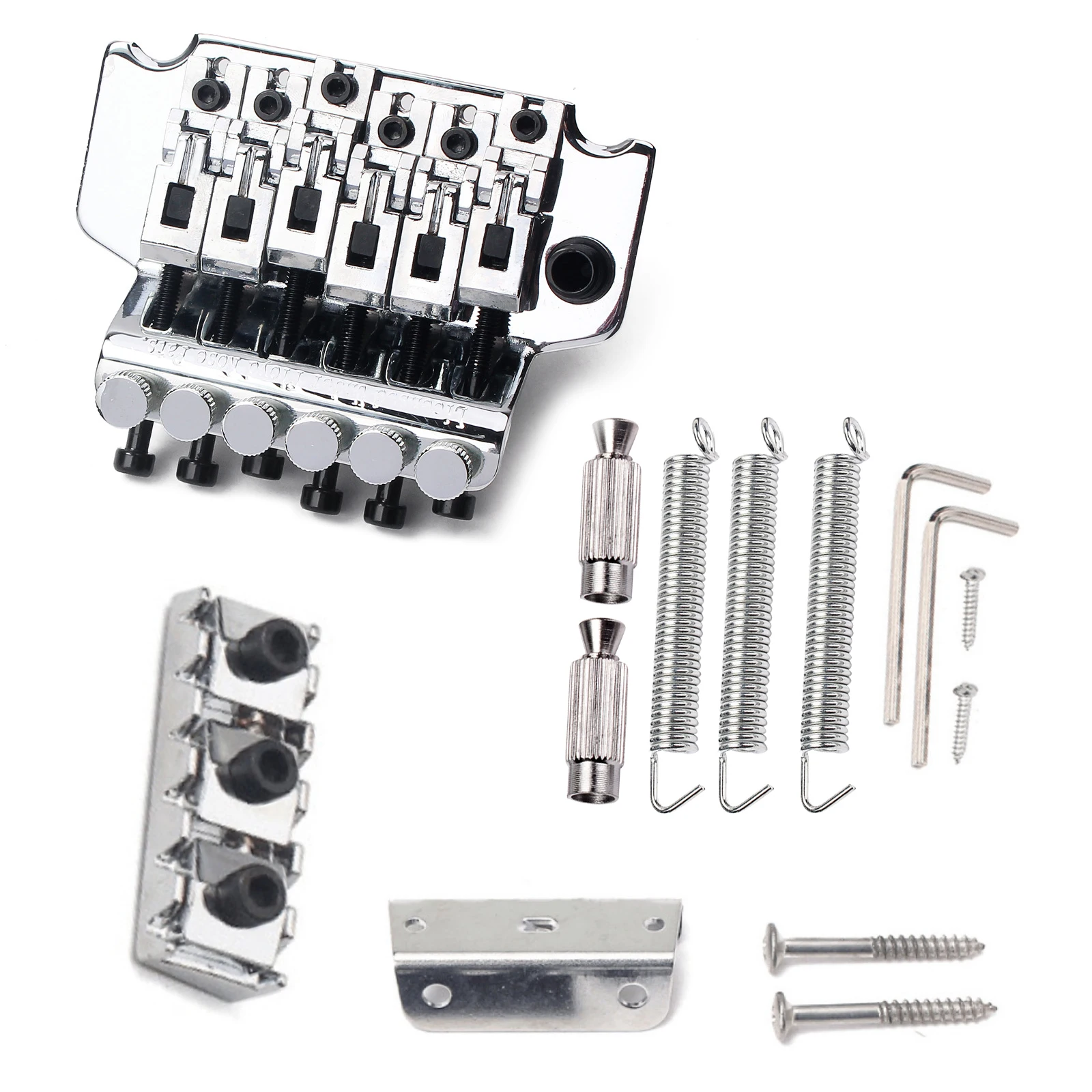 1 مجموعة الغيتار الكهربائي نظام اهتزاز خمر جسر اهتزاز مزدوج قفل جسر الفضة الجمعية اكسسوارات ل فلويد لروز