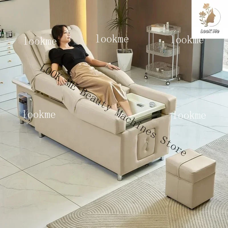 

2025 Multi-functional foot massage bed for salon, shampoo chair, pedicure head, spa bed, shampoo bed