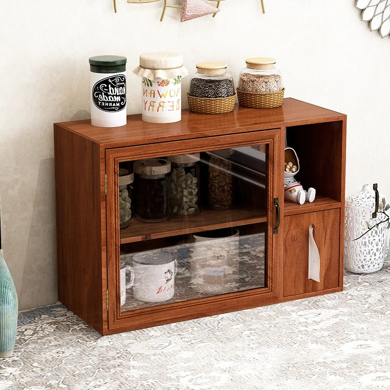 

Glass Vintage Solid Wood Teacup Paper Towel Locker Bathroom Toiletries Desktop Storage Box Dustproof Hand Office Display Cabinet