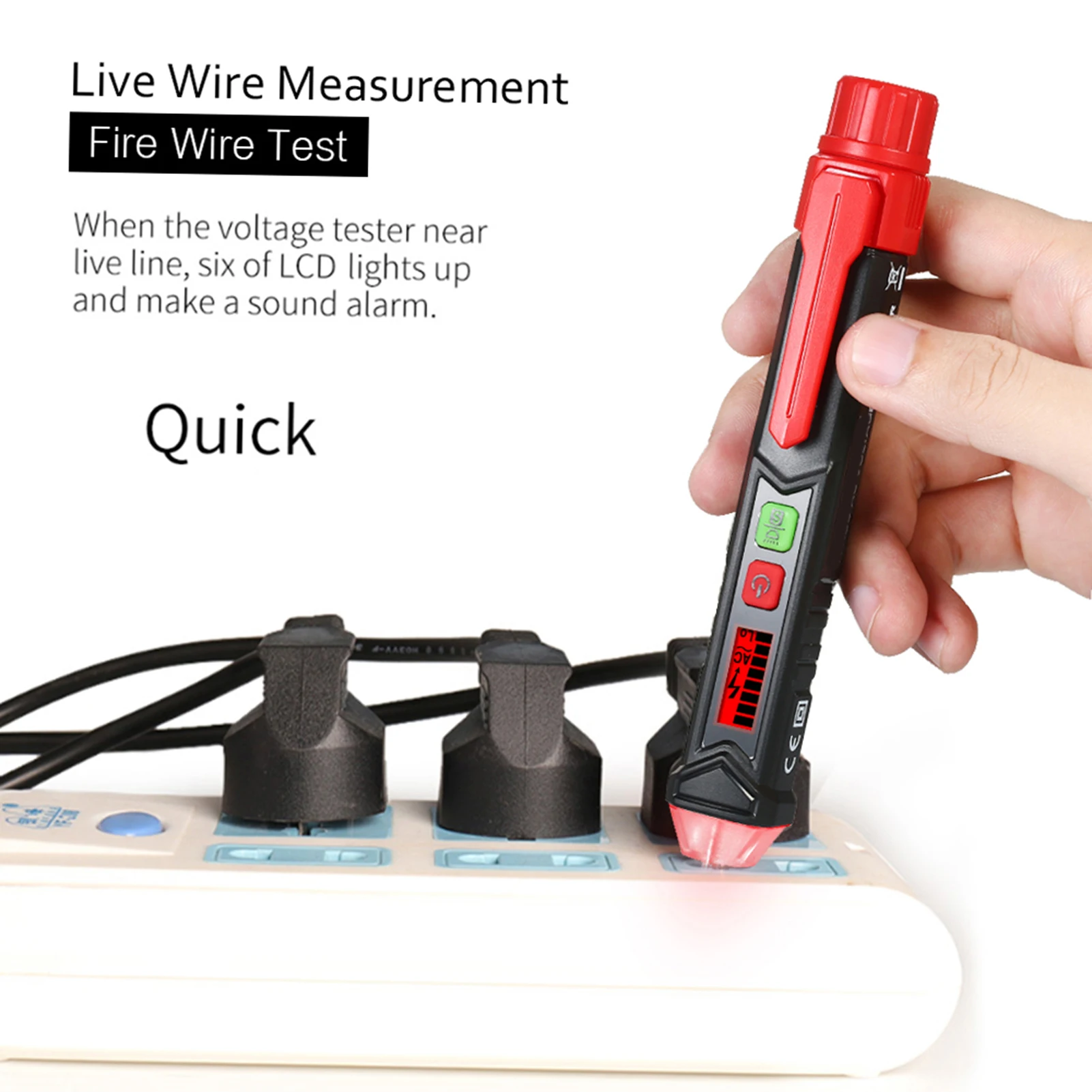 HABOTEST Portable Non-contact AC Voltage Tester Pen Shaped V～Alert Detector with Sound and Light Alarm