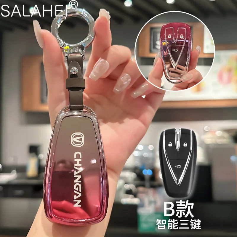 TPU Car Remote Key Case Cover Holder Shell For Changan UNIT UNIK CS35PLUS CS55 PLUS CS75 PLUS Oshan X7 X5 Keychain Accessories