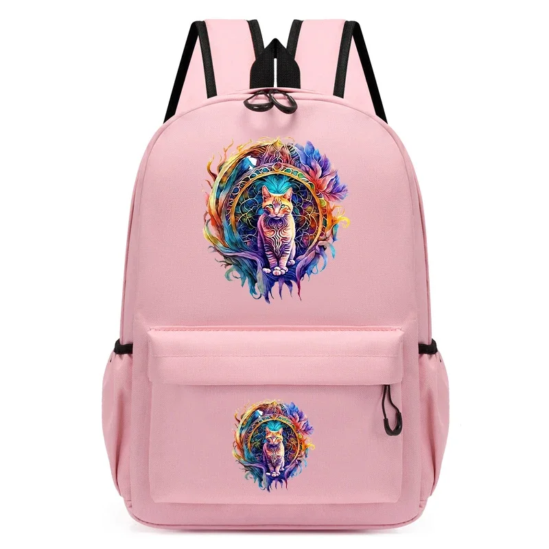 Baby Girls Backpack Kids Watercolor Cute Floral Cat Backpacks Children School Bags Animal Book Bag for Boy Toddler Bagpack Bags