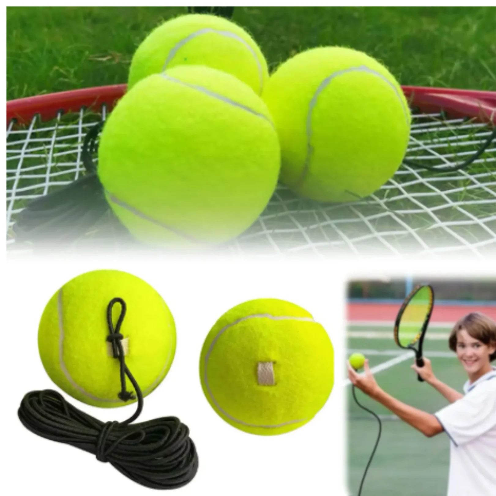 

1/3/5PCS Professional Tennis Trainer,Training Balls with Elastic String for Beginner,Self-Duty Rebound Tennis Sparring Device