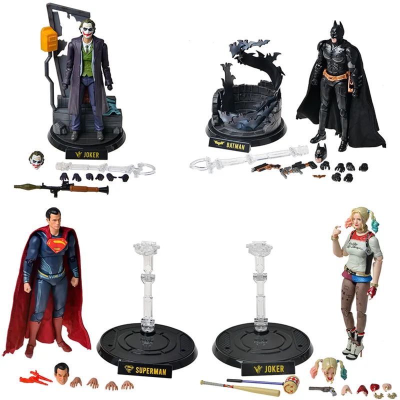 Genuine Fondjoy DC Batman Joker Action Figure Superman Harley Quinn Wonder Woman Cyborg  Model Decorative Ornaments Toy For Kids