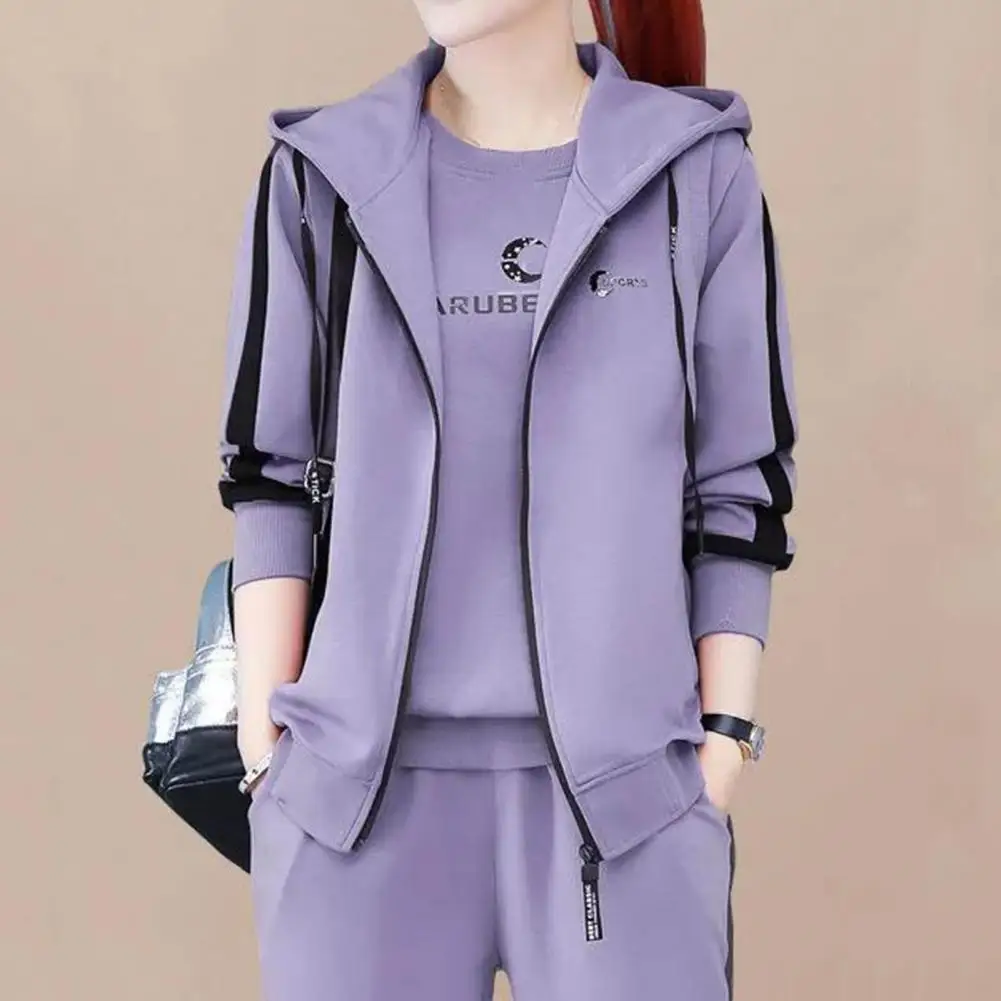 Letter Print Sweatshirt Pants Set Autumn Tracksuit Top Vest Pants 3 Pieces Set Sweatpants Set Korean Winter Women Hoodies Suit