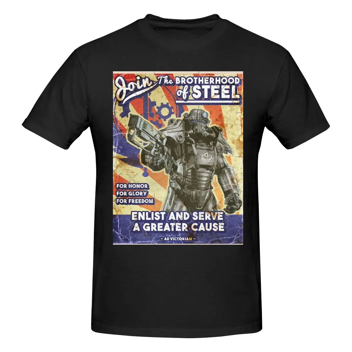 

Brotherhood Propaganda Poster Men's 100% Cotton Short Sleeve T-shirt Top Loose Tshirt