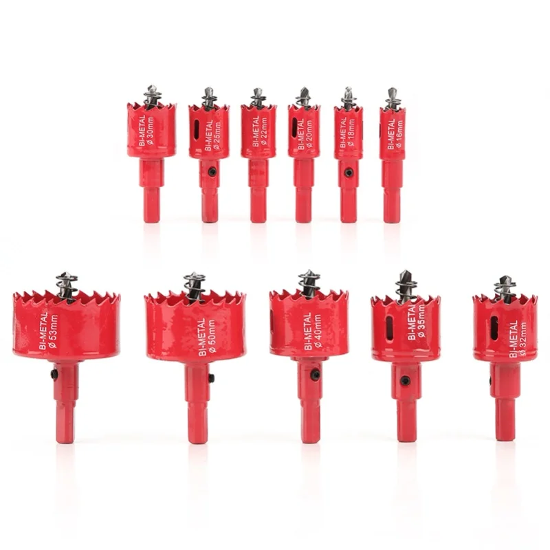 

11pcs Set 16-53mm M42 High Speed Steel Bi Metal Holesaw Cutter Hole Saw With Core Drill Bit