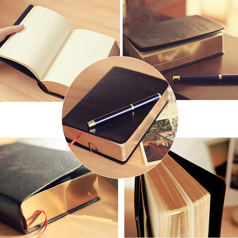 Creative Retro Students Daily Notebook Book Shaped Writing Notepad Office School Notebooks Diary Book Stationery Supplies