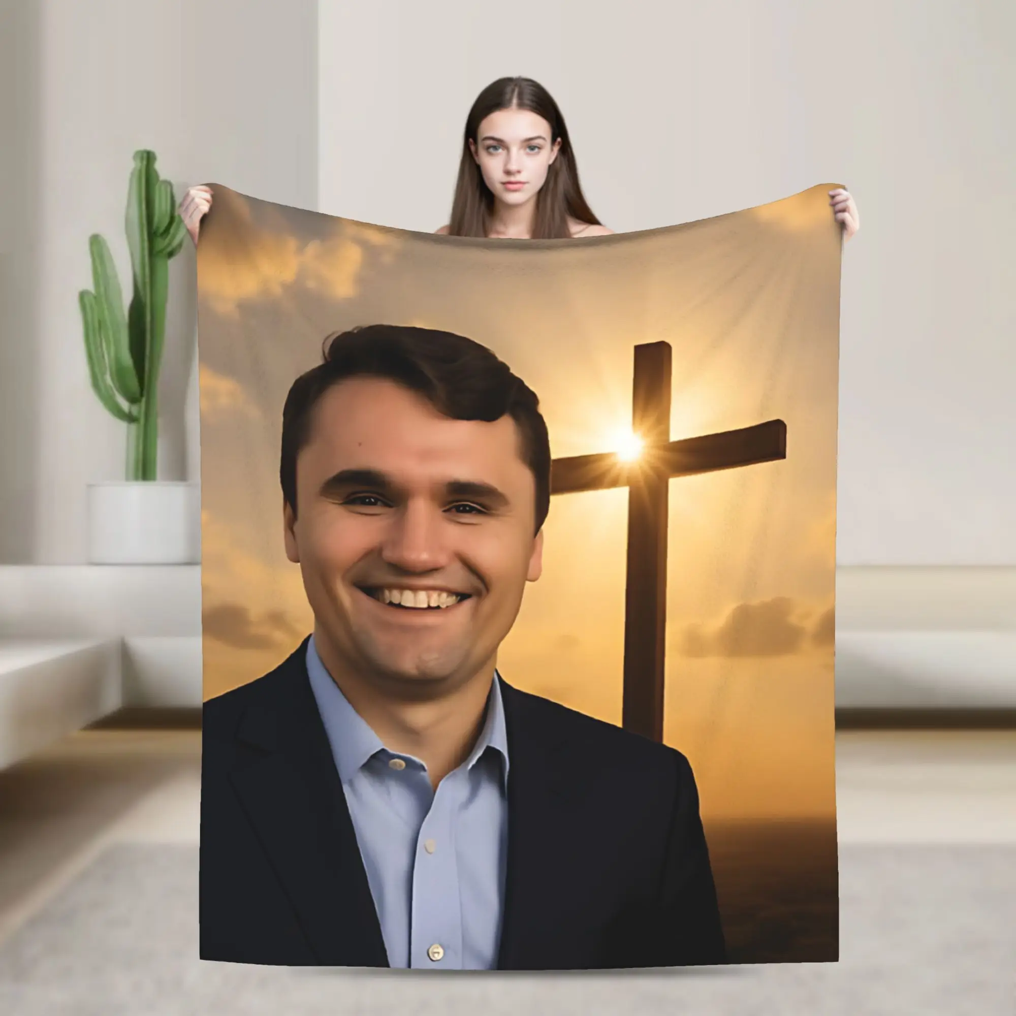 CharlieKirk RIP Knitted Blankets Fleece Angelic Advocate Super Warm Throw Blankets for Home Couch Bedspread