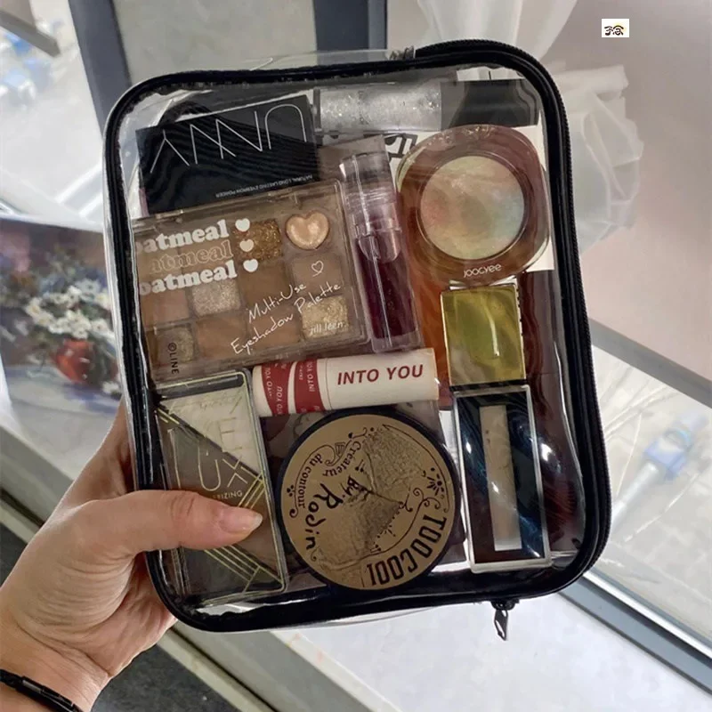 Transparent Cosmetic Bag PVC Women Zipper Clear Makeup Bags Beauty Case Travel Make Up Organizer Storage Bath Toiletry Wash Bag