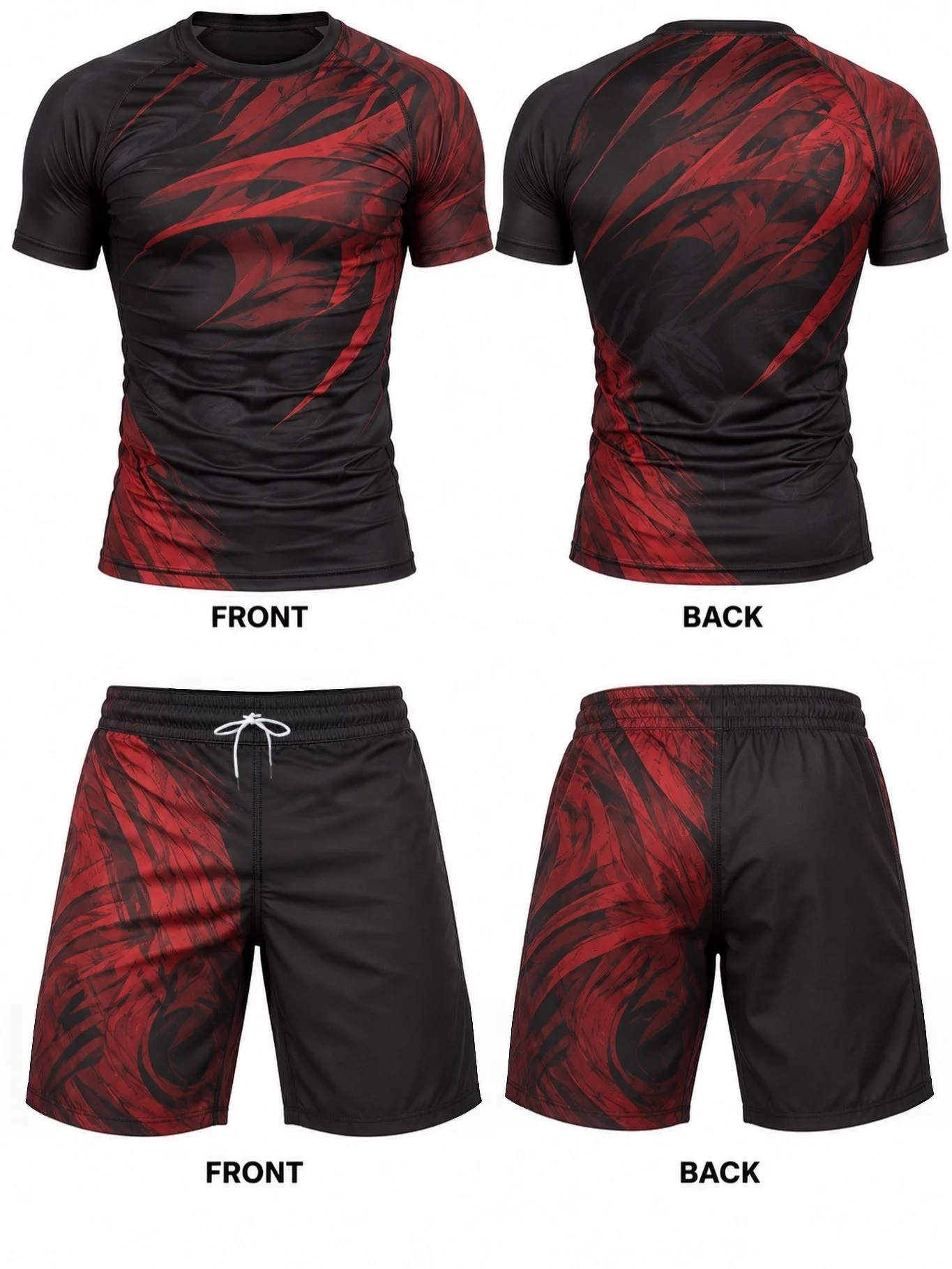 2027 Men's and Women's MMA Fighting Night T-Shirt Shorts Set Octagonal Cage Muay Thai Set Boxing Training Fitness Running Set