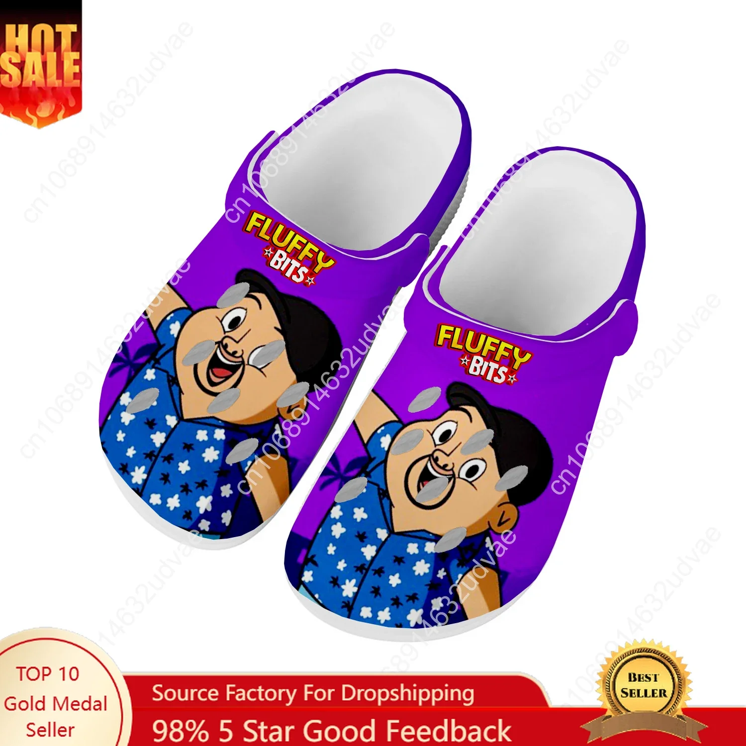 

Fluffy Bits Water Shoes Mens Womens Non-slip Fashion Home Garden Clogs Customizd Sandals Beach Breathable Hole Slippers