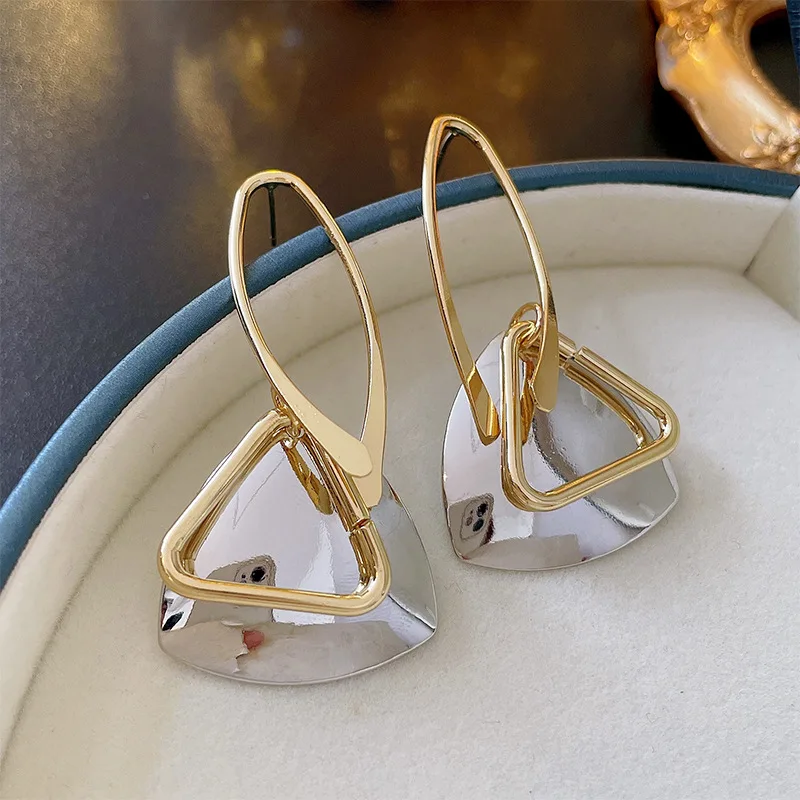 2023 Geometric Metal Hollow Triangle Drop Earrings For Women Personality Dangle Earrings Punk Jewelry Gifts