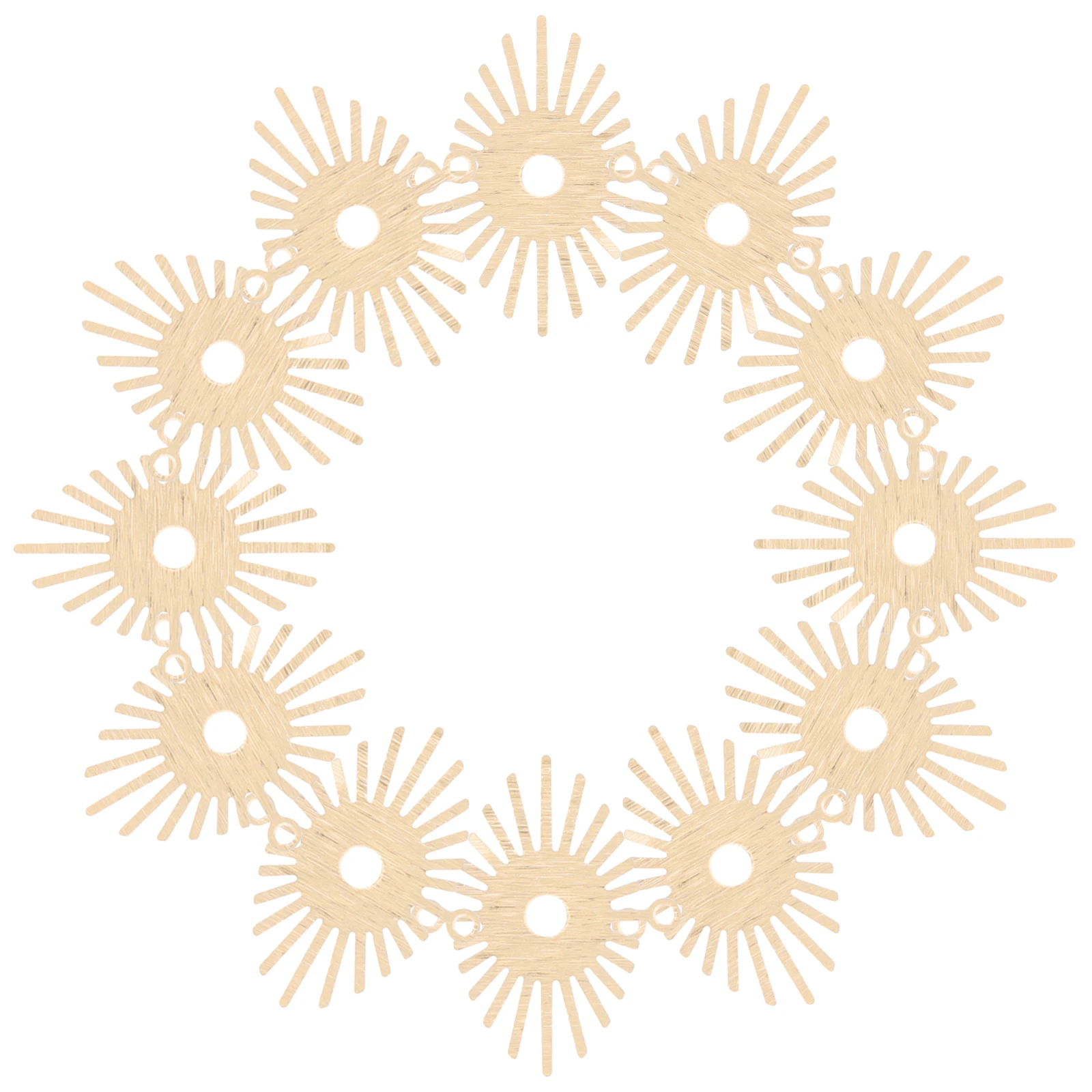 

20pcs Sunflower Jewelry Connector Charms Hollow Round Pendants Crystal Bracelet Links Diy Necklace Metal Accessories