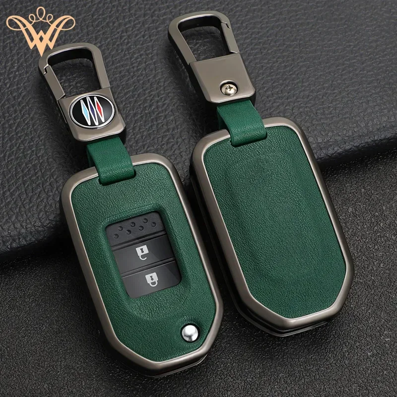 

Leather Car Remote Key Cover Case For Honda Civic Accord City Accord Odyssey CR-V XR-V HR-V Vezel Jade Jazz Crider Protect