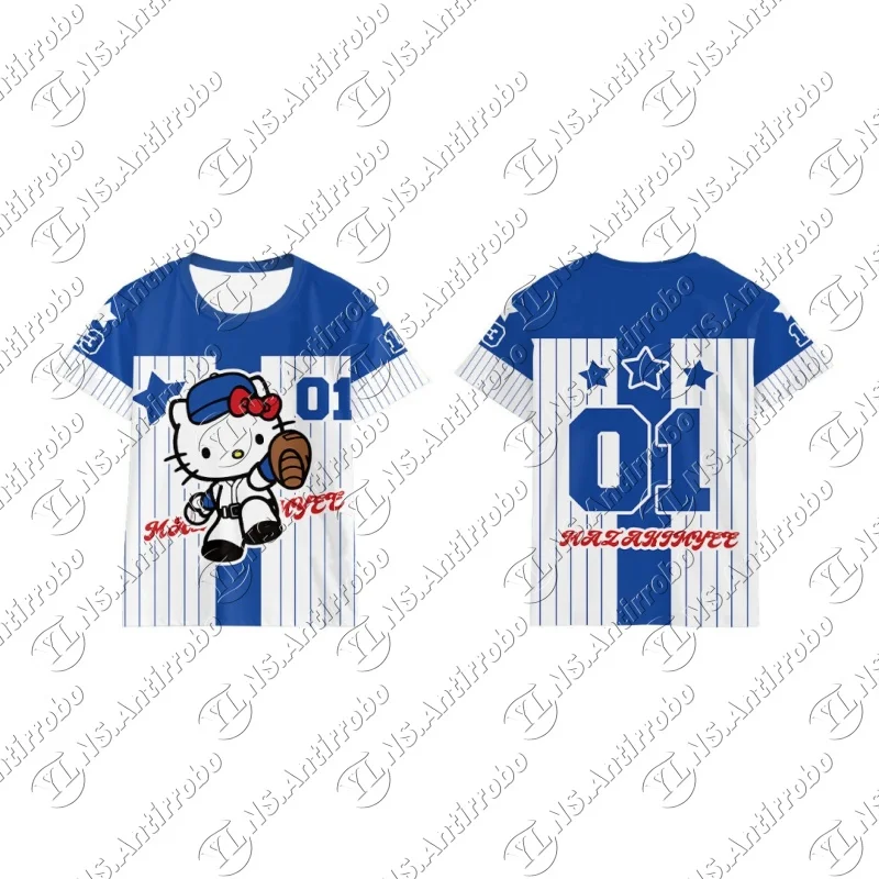 

25 New Hello Kitty Women's Short Sleeve T-Shirt Summer Casual 3d Print Summer Cute Jersey Sport Tops T-shirt Breathable Comfort