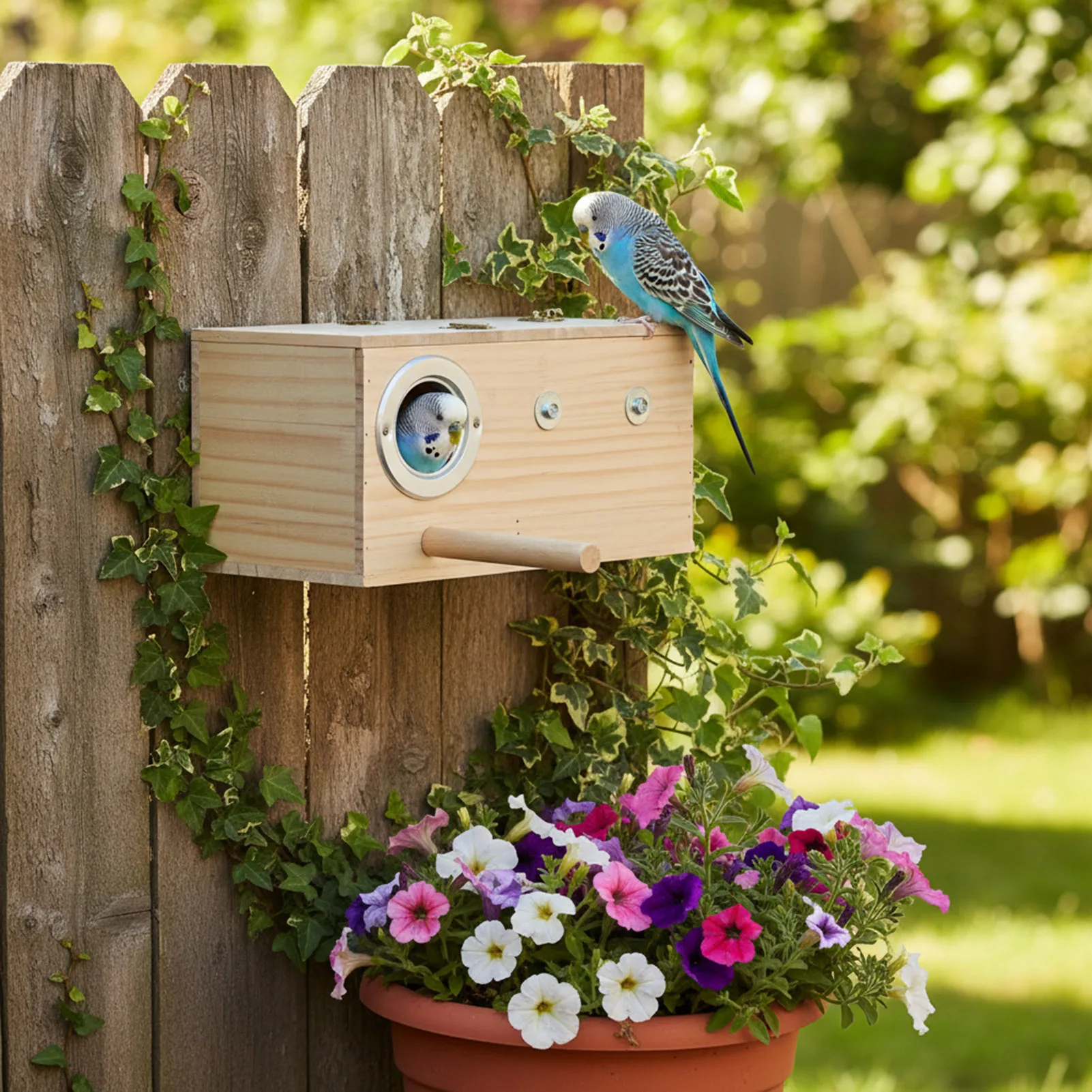 Hölzernes Vogelnest-Box Vertikales und Horizontales Zuchthaus für Wellensittiche Kleine Papageien Warmes Natürliches Holz-Vogelhaus Käfig