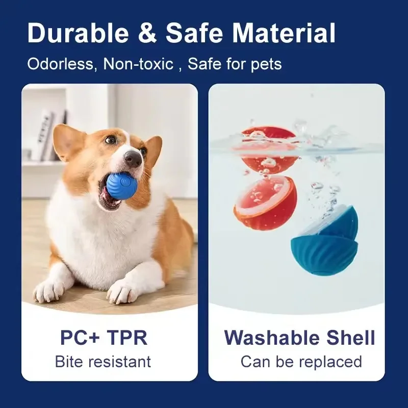 Dog Toys Intelligent Moving Jump Ball Rechargeable Bite-Resistant Rolling Ball Cat And Dog Chase Interactive Pet Toy image 5