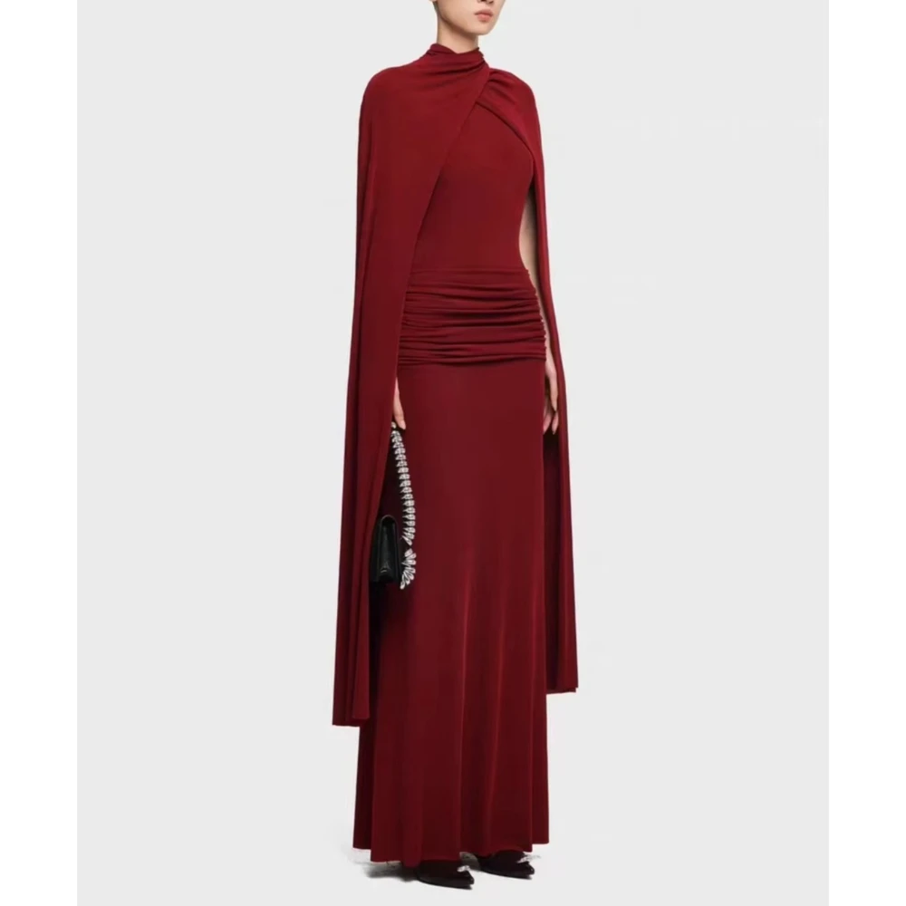 فساتين سهرة أنيقة ذات ثنيات ضيقة، فستان طويل مثير للمشاهير، فستان رائع عالي الجودة للحفلات الراقصة للنساء حسب الطلب