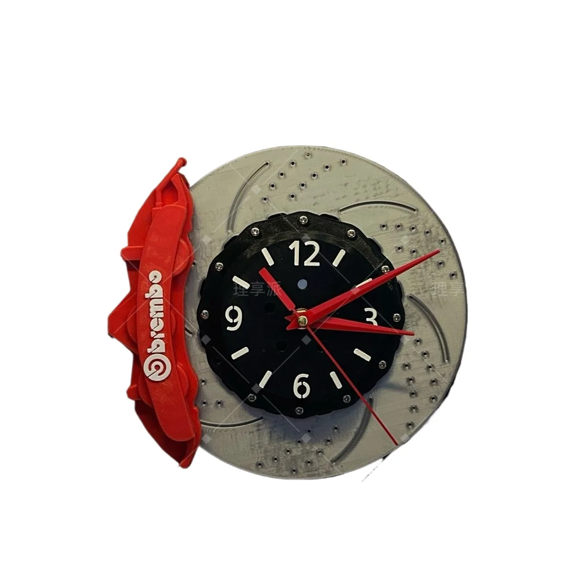 Original 3D Print 24cm Brake Disc Clock, ABS Caliper Wall Clocks, Wall Decoration for JDM Car Modification Wall Decoration