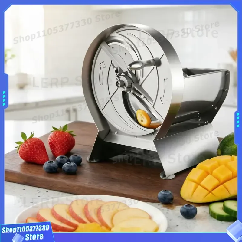 Stainless Steel Manual Vegetable Cutter Adjustable Thickness 0-15mm Fruit Slicer Commercial Food Slicer Hand Push Kitchen