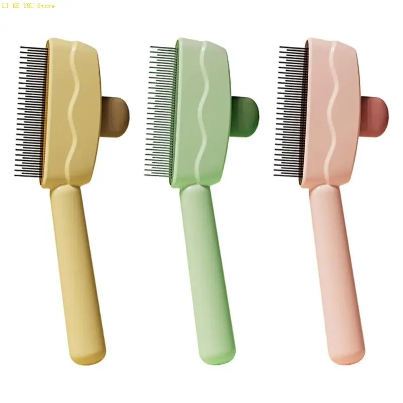 W3JE Pet Coat Care Tool Massage Deshedding Brush For Regular Grooming Routine