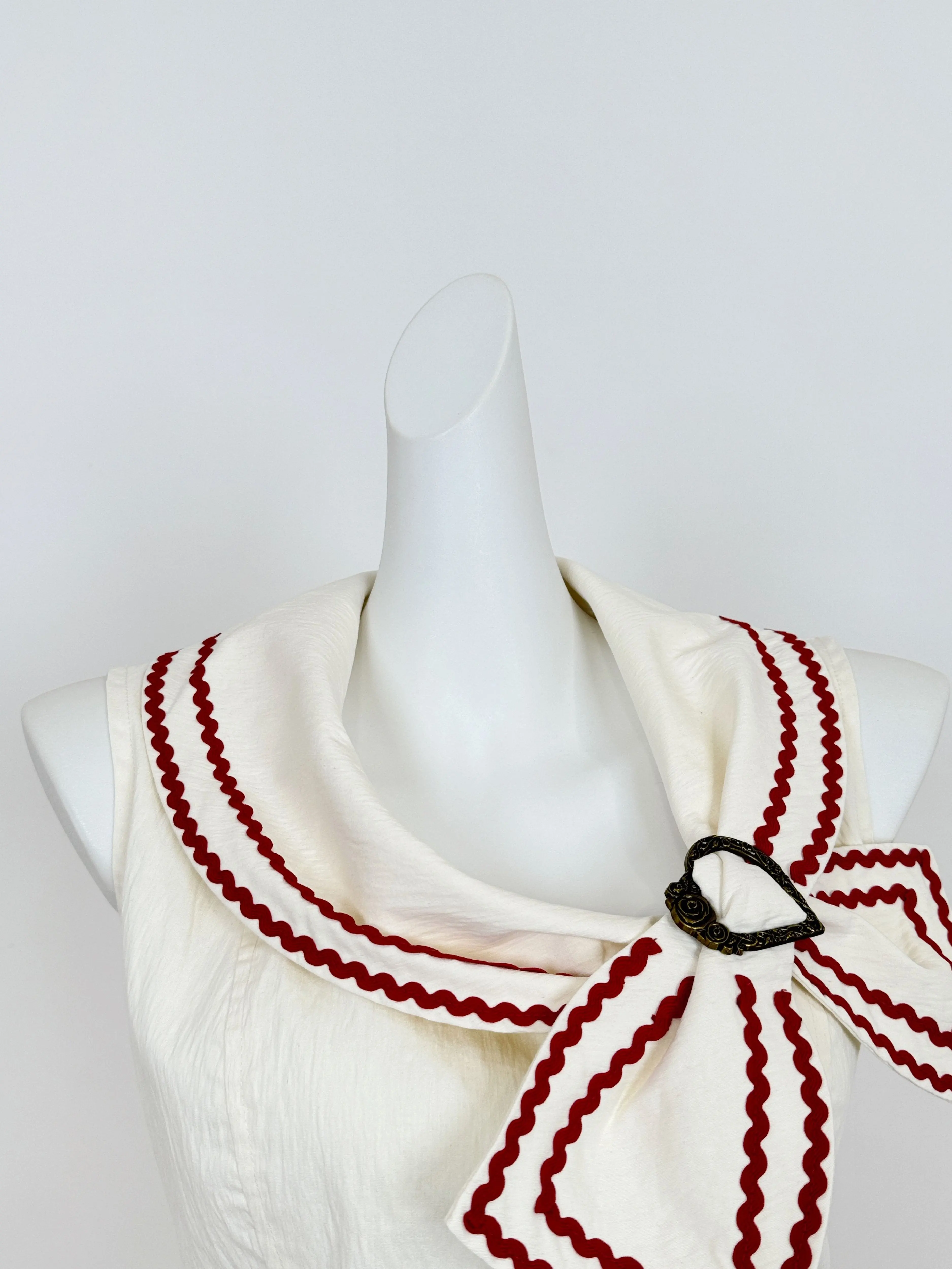 Conjunto adelgazante de camisa y falda de estilo náutico vintage de TaoTao Studio con diseño de carta de amor marinera, ideal...