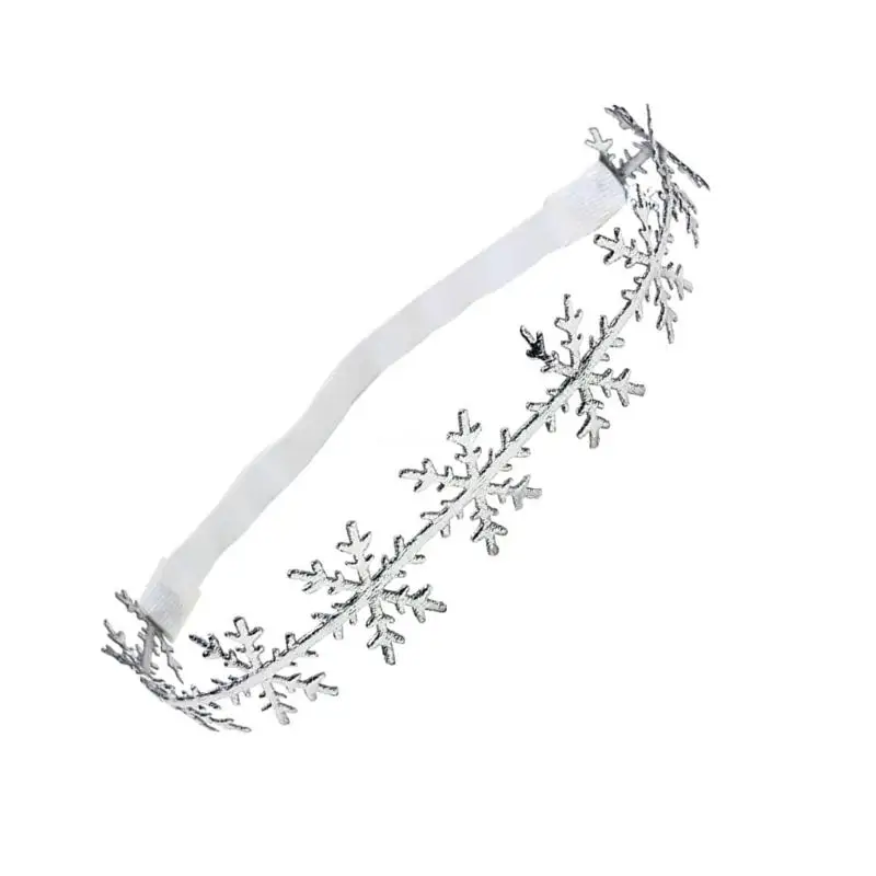 Delicate Fabric Hairbands Snowflakes Headdress Christmas Headwear for Infants