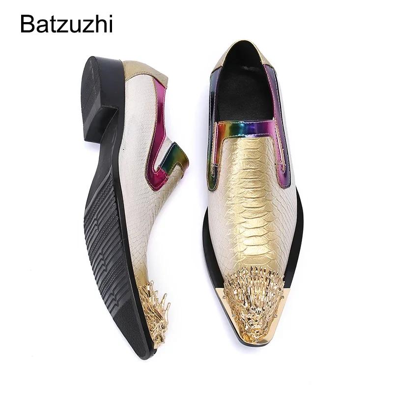 

Batzuzhi Italian Type Fashion Men's Shoes New Design Pointed Iron Toe Genuine Leather Dress Shoes Men Party and Wedding Zapatos