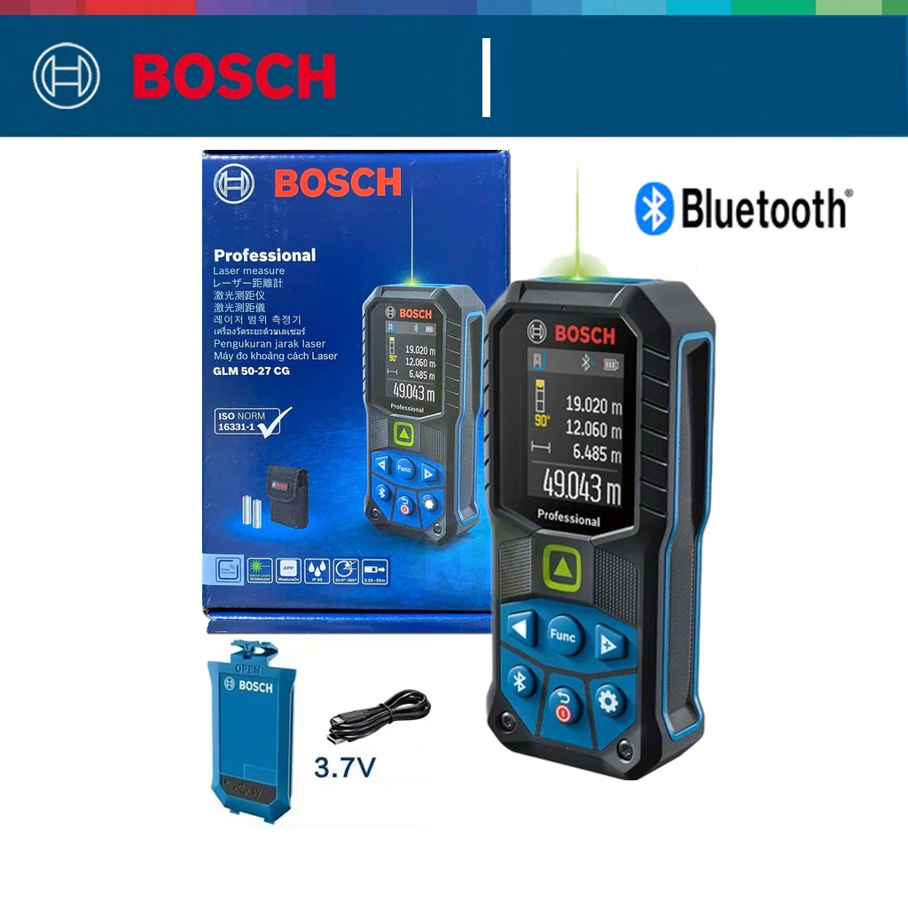 Bosch Glm 50-27 CG Professional Green Laser Measuring Instrument Laser Rangefinder With Bluetooth Feature 50 Meter