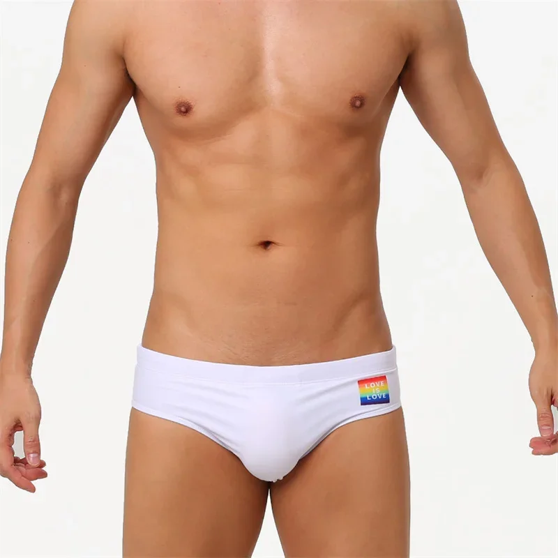 

Men's Swimwear Underwear Two-Piece Separates Swimsuits with Pad Beachwear Boxer Briefs Sexy Beach Shorts High Quality