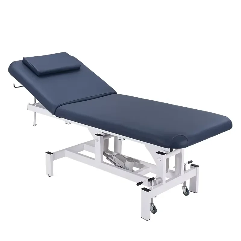 Foldable Electric Massage Bed Modern Medical Spa High Density Sponge Metal Frame Rotating Wheel Customizable Color