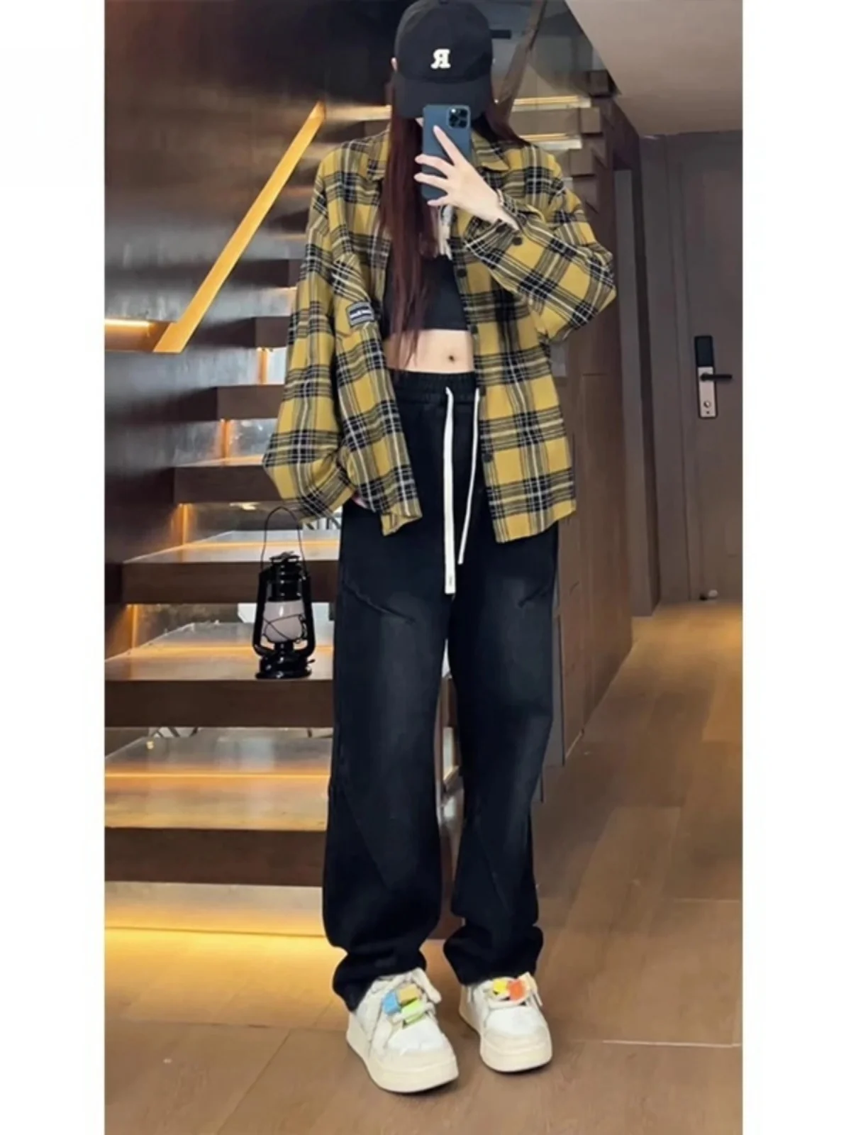 

Autumn 2024 New Waed American Sle Patchwork Denim Jeans Large Size Inner Scene M5X GK2424 Special P40 Youth Trendy Loose...