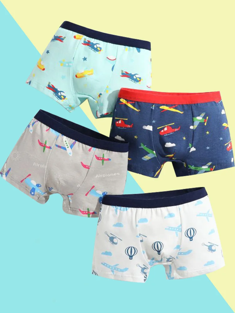 4/8 pcs Boys Boxer sets Briefs Kids Cotton Underwear Baby Underpants Teenager Cartoon Dinosaur Print Soft Children Panties 2-15Y image 5