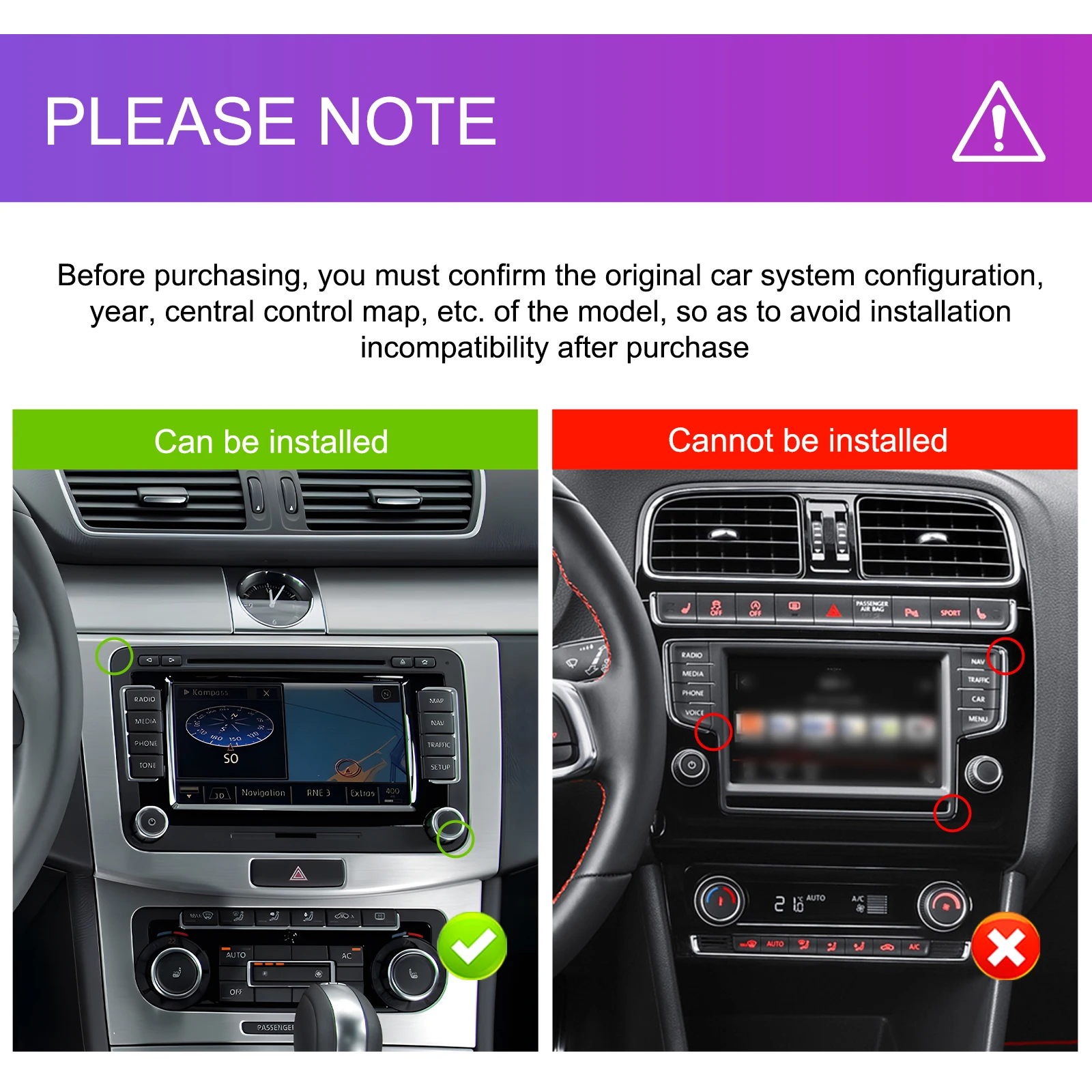 Podofo 4+64G 9'' Car Radio For VW Passat Golf MK5 MK6 Jetta Multimedia Player Carplay Android Auto GPS Navigation WIFI Car Audio