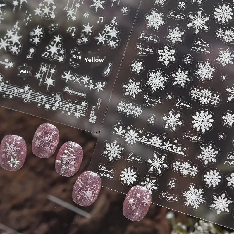 

Lace Snowflake Nail Art Stickers Modern Simple Nail Stickers Lace Snowflake Ornament Nail Art Stickers Decoration
