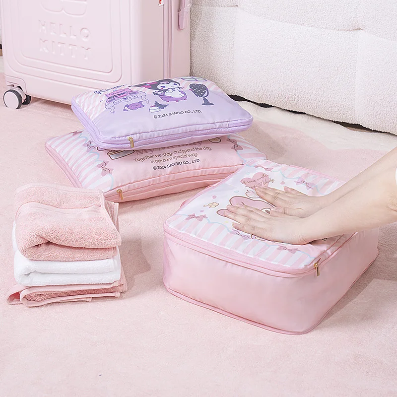 Sanrio Character Compression Travel Storage Bag Waterproof Space Saving Luggage Clothes Organizer Kawaii Travel Accessory