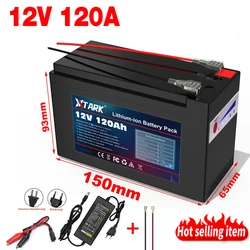 New 18650 3S6P 12V 120Ah Lithium Battery Pack,Built-in 30A BMS,For Solar Energy Electric Vehicle Li-ion Battery+12.6V Charger