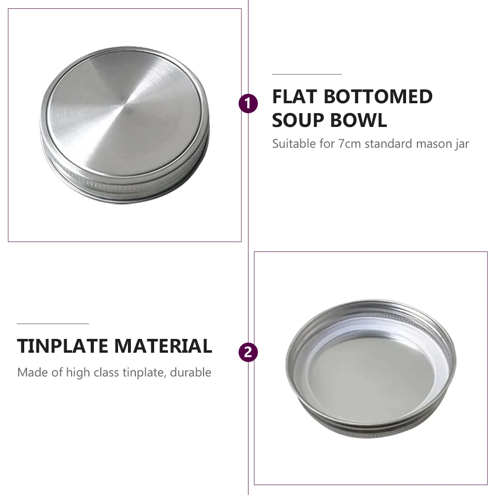 

Reusable Mason Can Cover Tinplate Lid for Jar Wide Mouth Leak Proof Canning Cap Storage Sealing Rust Resistant
